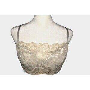 Soma Lace Bra Underwire Light Gray Beige Women’s 34D Adjustable Straps